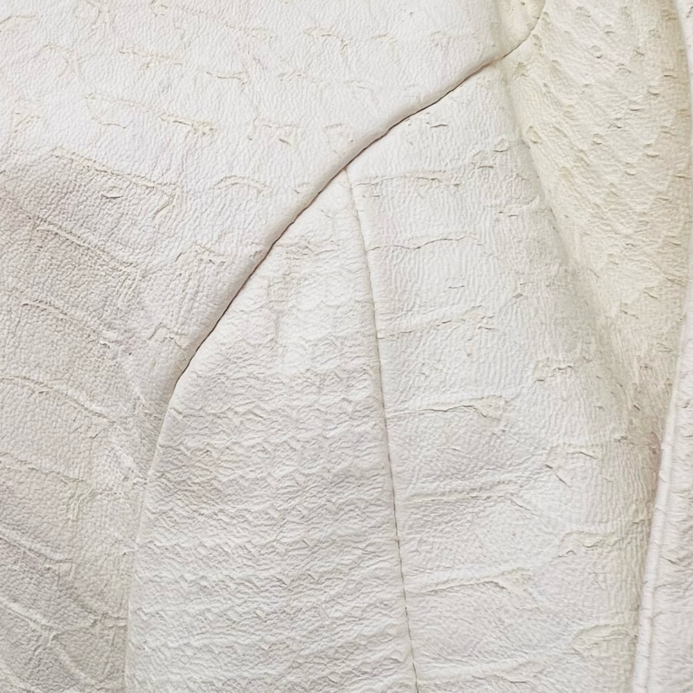 Robert Rodriguez 100% White Phyton Leather Jacket Size 8 Preowned Side Pockets - Picture 12 of 12